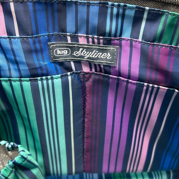 Lug Skyliner Tote Whimsy Black Floral Travel Trolley Sleeve Business Carry All - Picture 13 of 14